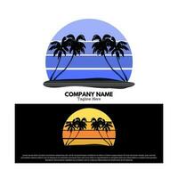 Palm tree logo vector design illustration, brand identity emblem