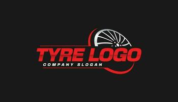 wheel tire logo with modern text and luxury look for tyre repair and new tires business vector