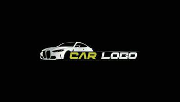 premium car logo for detailing services, wash, garage rental cars and with luxury car outline look vector