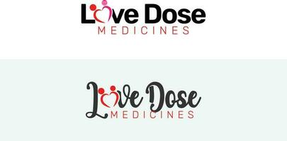 love dose logo with heart and people icon vector for relationship, couple therapy and consultancy