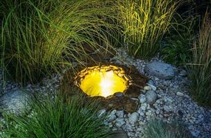 Illuminated Garden Pond photo