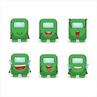 Cartoon character of among us green with smile expression vector