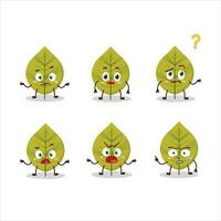 Cartoon character of green leaves with what expression vector