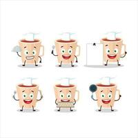 Cartoon character of thanksgiving tea with various chef emoticons vector