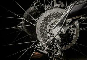 Bicycle Back Wheel With Gears And Chain. photo