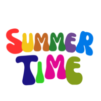 zomer tijd tekst, zomer vakantie kalligrafie, zomer tijd belettering inscriptie, zomer tijd clip art Aan transparant achtergrond, zomer digitaal kunst, zomer clip art png