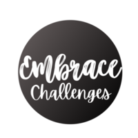 Embrace challenges Text, calligraphy clipart, Typography, digital art, graphics on transparent background, motivational words, positive mindset, inspirational quotes, motivational artwork, png