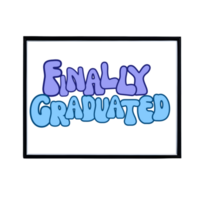 Graduation day Frame mockup, Graduation cap with quote  frame, Graduation day quote, finally graduated frame mockup on transparent background, minimalistic frame clipart png