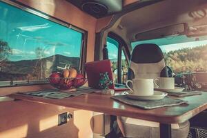 Stylish Self Made Camper Van Interior photo