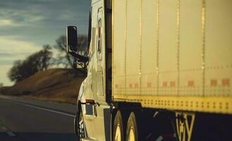 Semi Truck on an American Interstate Highway photo