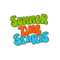 Summer time starts text, Summer calligraphy, Summer time starts lettering inscription, Summer time starts clipart on transparent background, summer digital art png