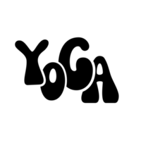 yoga testo calligrafia, yoga lettering iscrizione, yoga clipart su trasparente sfondo, yoga digitale arte, yoga giorno clipart png