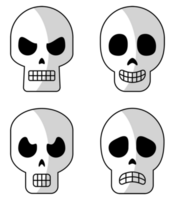 calaveras con diferente expresiones png