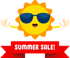 Illustration of Smiling Sun Summer Sale png