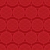 Chinese Red Seamless Pattern. Geometric vintage background. Ornamental graphic for textile and apparel. vector