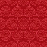 Chinese Red Seamless Pattern. Geometric vintage background. Ornamental graphic for textile and apparel. vector