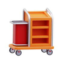 domestica carrello Hotel 3d illustrazione png