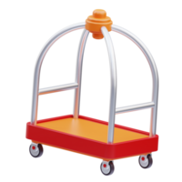 Luggage cart Hotel 3D Illustration png