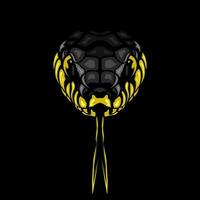 Cobra snake logo line pop art portrait colorful design with dark background. Abstract animal vector illustration.
