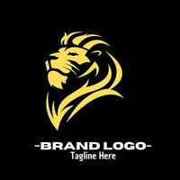 Lion logo design vector illustration, brand identity emblem