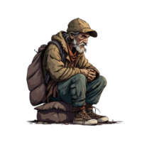 Homeless and poor man png