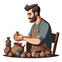 Man craft pottery png