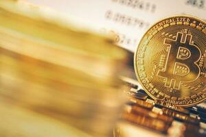 Golden Bitcoin Coin Concept photo