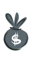 argent icône dollar signe sur le sac. png