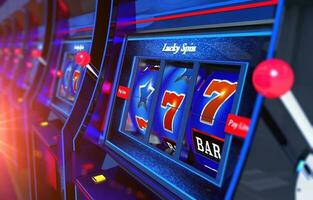 Row of Slot Machines 3D photo