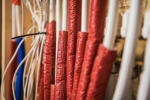 Residential Floor Heating Pipelines Close Up photo