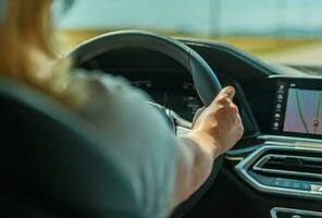 Woman Driver Behind the Wheel photo