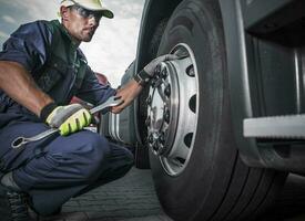 Semi Truck Wheel Maintenance photo