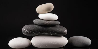 Stack of rock zen stone with background Ai generated photo