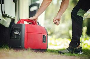 Campsite Place Portable Inverter Generator Firing photo