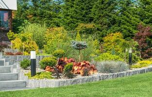 Modern Rockery Garden in Front of a House photo