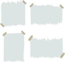 Torn paper with tape icon collection vector