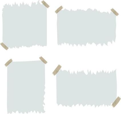 Torn paper with tape icon collection