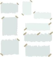 Torn paper with tape icon collection vector