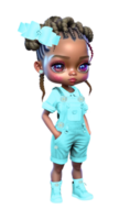 Bright Eyed Girl in Overalls Custom Colored png