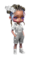 Bright Eyed Girl in Overalls Custom Colored png