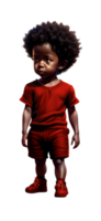 pequeño chico con afro ai generado personalizado de colores png