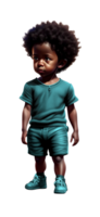 liten pojke med afro ai genererad beställnings- färgad png
