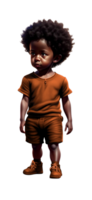 bambino piccolo ragazzo con afro ai generato costume colorato png