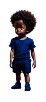 criança pequena Garoto com afro ai gerado personalizadas colori png