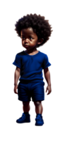 niñito chico con afro ai generado personalizado de colores png