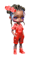 Bright Eyed Girl in Overalls Custom Colored png