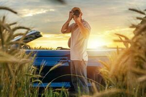 Nature Photographer Taking Countryside Pictures photo