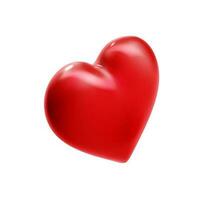 3d Red Heart Plasticine Cartoon. Vector