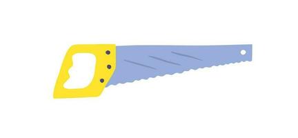 Cartoon Color Working Tool Hacksaw Flat Design Style . Vector