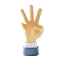3d Hands Counting Three Plasticine Cartoon Style. Vector